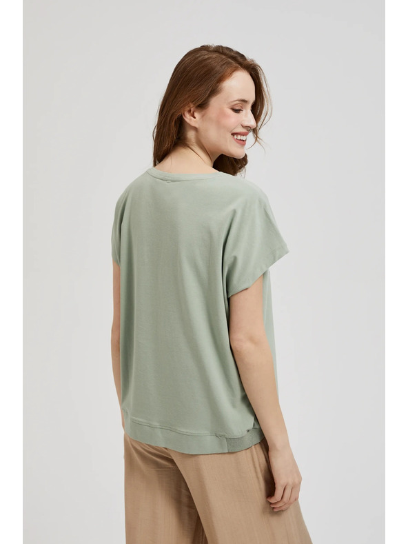 Moodo Blúzka s potlačou olivová Moodo