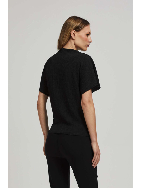 Moodo Elegantná čierna blúzka so širokými rukávmi Moodo