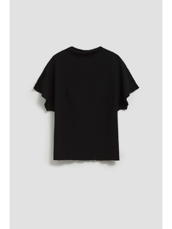 Moodo Elegantná čierna blúzka so širokými rukávmi Moodo