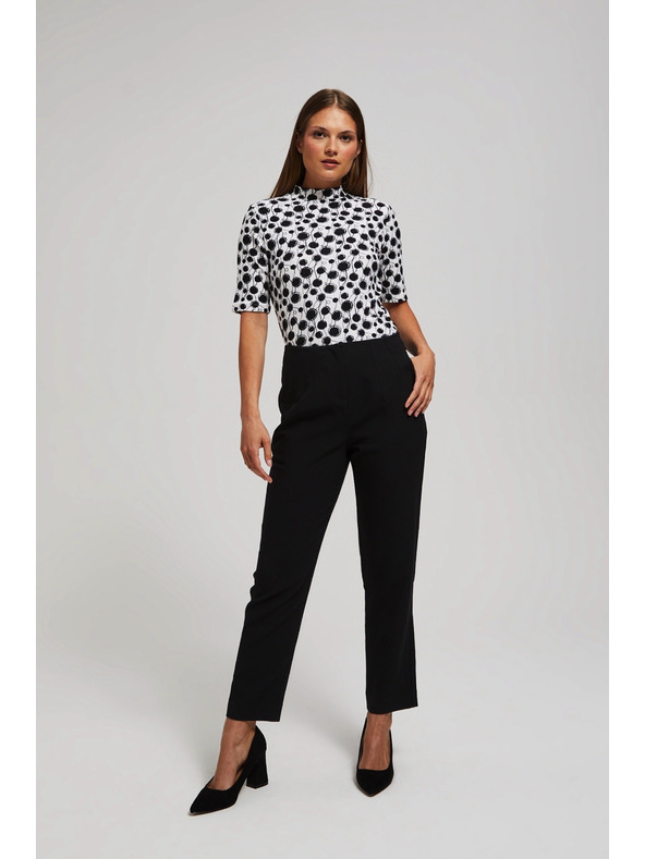 Moodo Vzorovaná blúzka s polo golierom perleťová Moodo