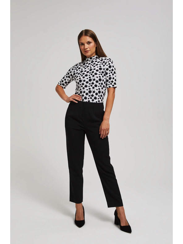 Moodo Vzorovaná blúzka s polo golierom perleťová Moodo