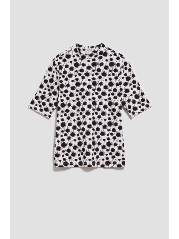 Moodo Vzorovaná blúzka s polo golierom perleťová Moodo