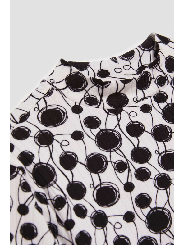 Moodo Vzorovaná blúzka s polo golierom perleťová Moodo