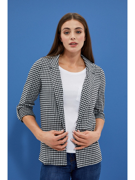 Moodo Čiernobiele jemne kockované sako Moodo