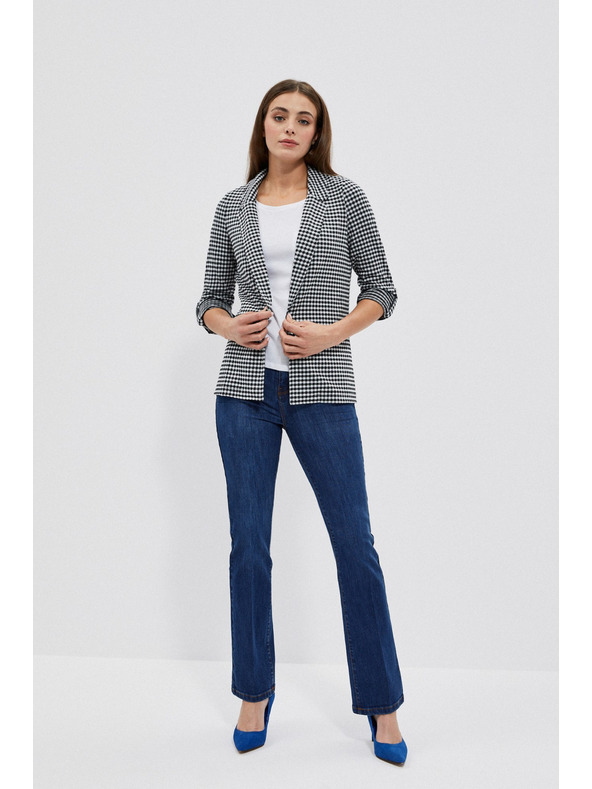 Moodo Čiernobiele jemne kockované sako Moodo