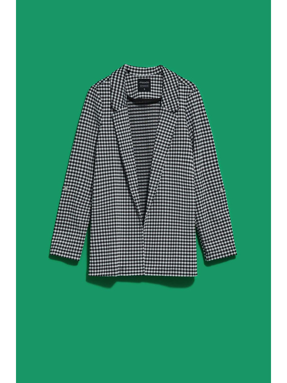 Moodo Čiernobiele jemne kockované sako Moodo