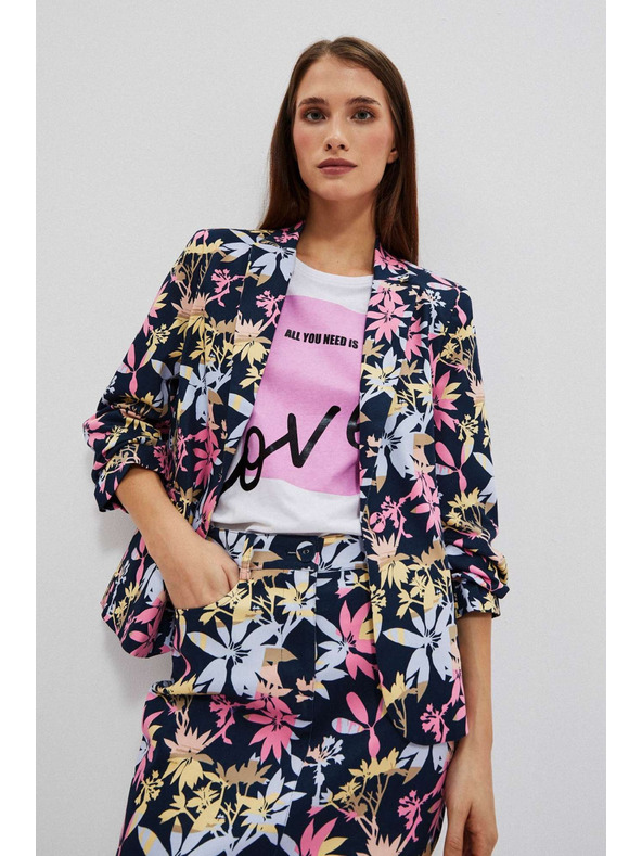 Moodo Jednostranný blejzr s rastlinným potlačou Moodo