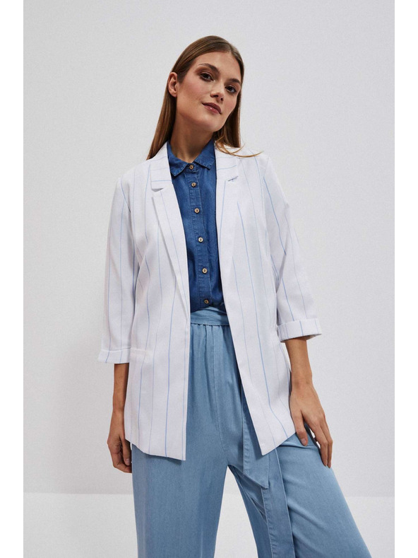 Moodo Biele pruhované sako Moodo