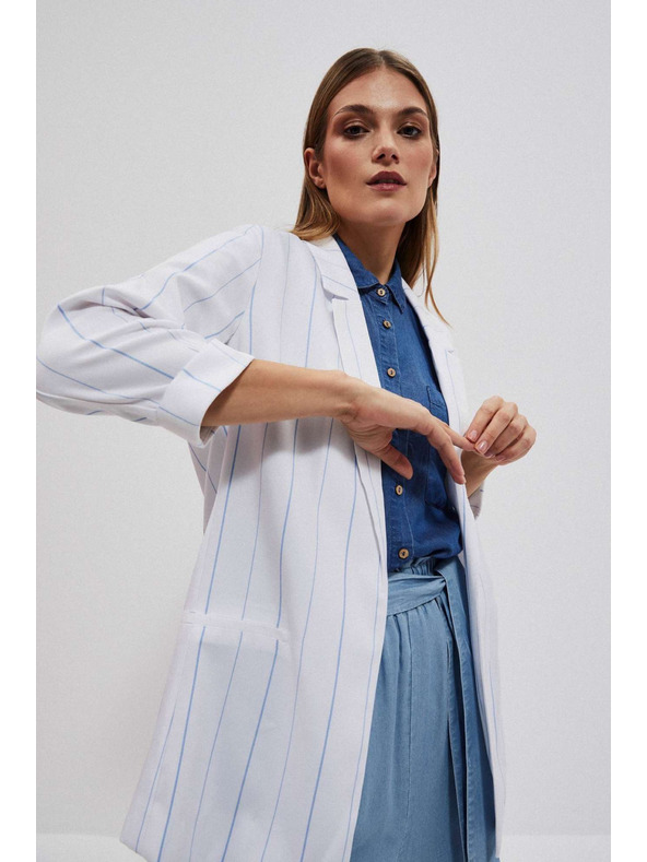 Moodo Biele pruhované sako Moodo