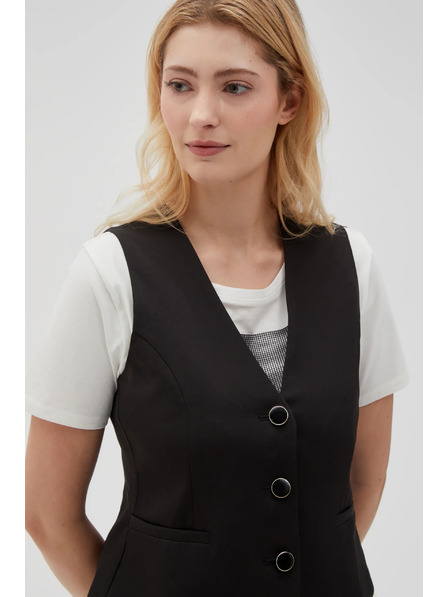 Moodo Čierna spoločenská vesta Moodo