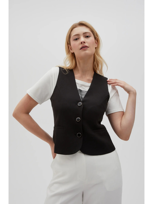 Moodo Čierna spoločenská vesta Moodo