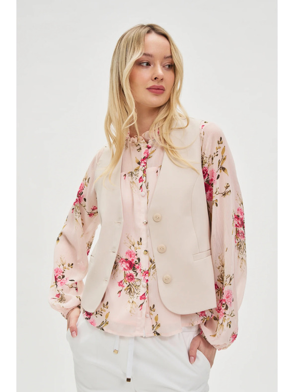 Moodo Elegantná béžová vesta Moodo