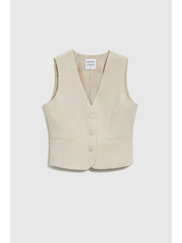 Moodo Elegantná béžová vesta Moodo