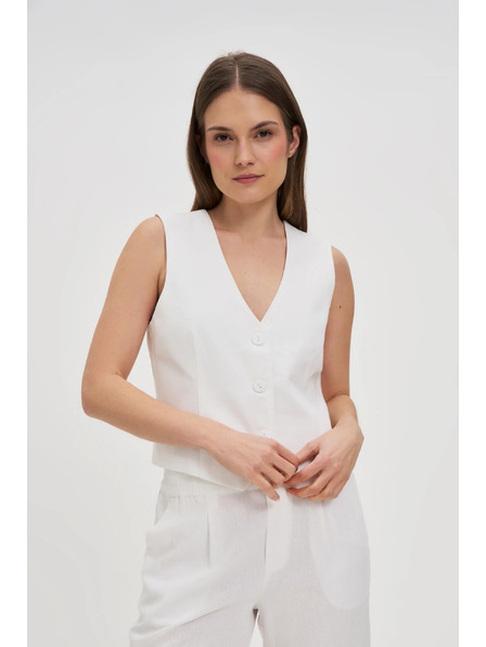 Moodo Vesta s prímesou ľanu biela Moodo