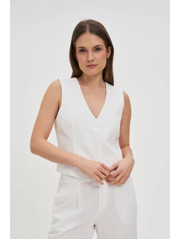 Moodo Vesta s prímesou ľanu biela Moodo