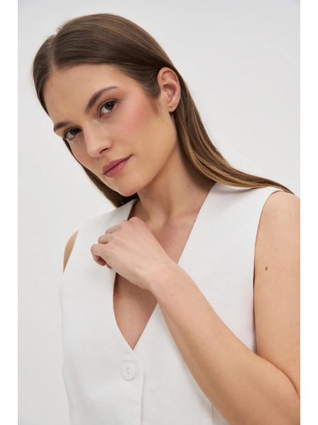 Moodo Vesta s prímesou ľanu biela Moodo