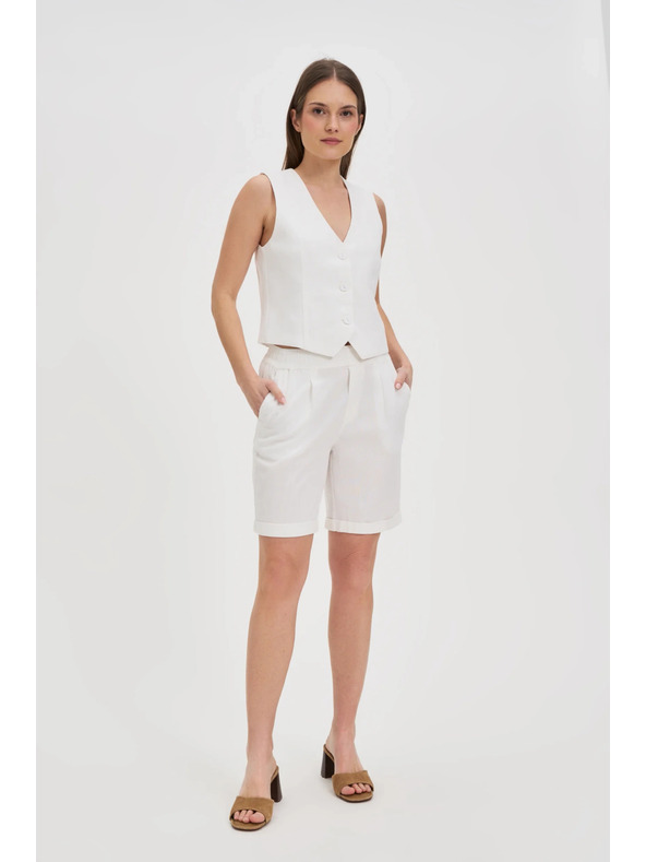 Moodo Vesta s prímesou ľanu biela Moodo