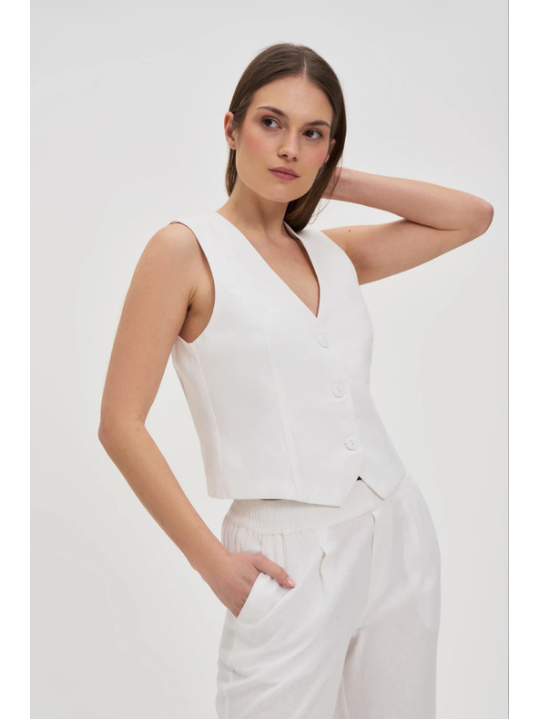 Moodo Vesta s prímesou ľanu biela Moodo