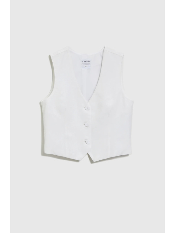 Moodo Vesta s prímesou ľanu biela Moodo