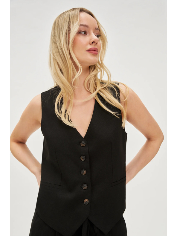 Moodo Vesta s prímesou ľanu čierna Moodo