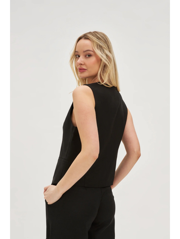 Moodo Vesta s prímesou ľanu čierna Moodo