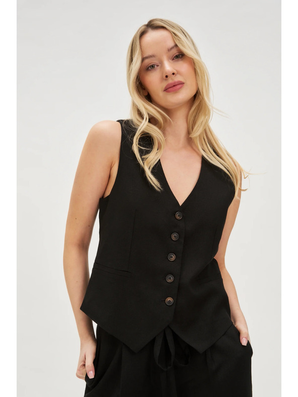 Moodo Vesta s prímesou ľanu čierna Moodo
