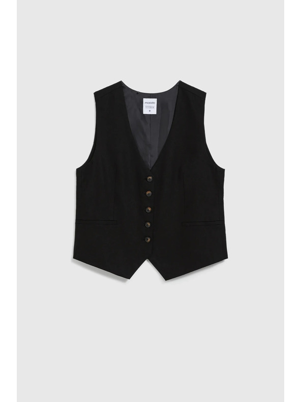 Moodo Vesta s prímesou ľanu čierna Moodo