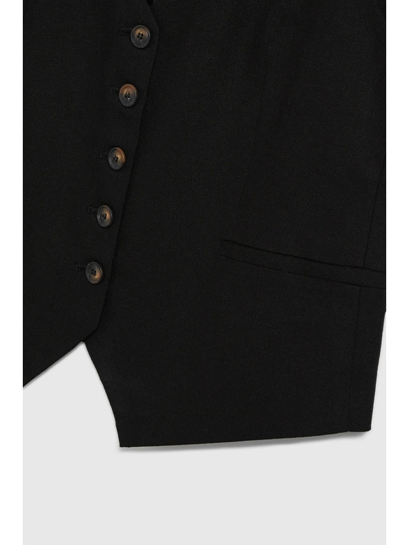 Moodo Vesta s prímesou ľanu čierna Moodo