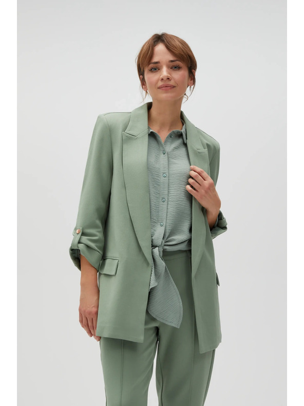 Moodo Sako s vyhrnutými rukávmi olivové Moodo