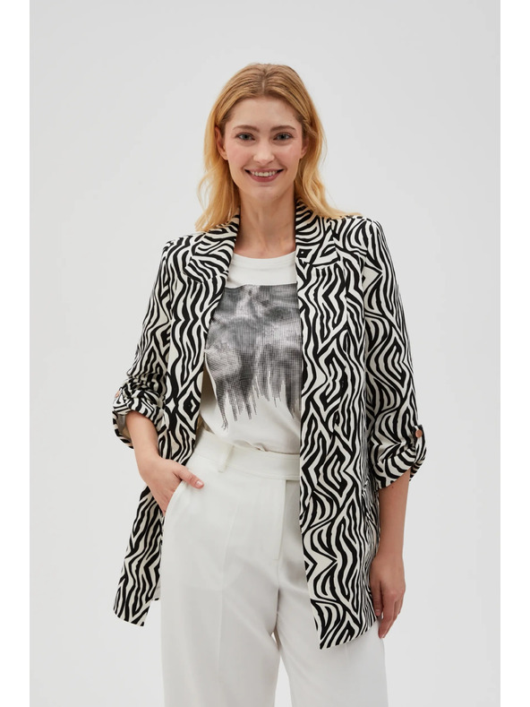 Moodo Vzorované sako béžové Moodo