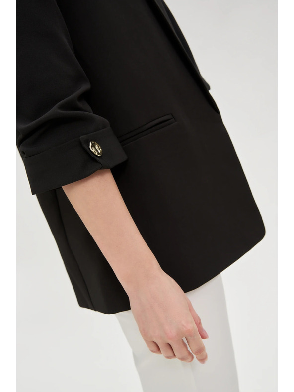 Moodo Sako so zriaseným 3/4 rukávom čierne Moodo