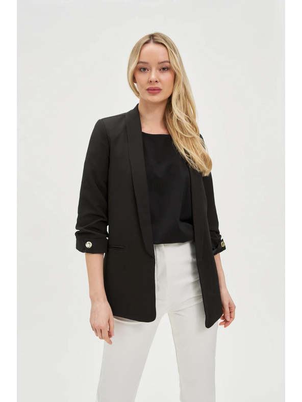 Moodo Sako so zriaseným 3/4 rukávom čierne Moodo