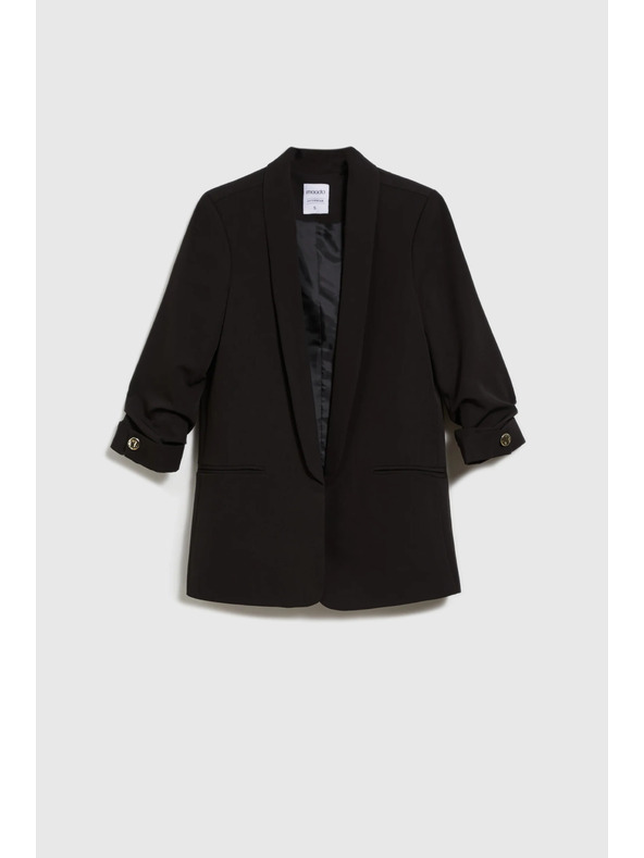 Moodo Sako so zriaseným 3/4 rukávom čierne Moodo
