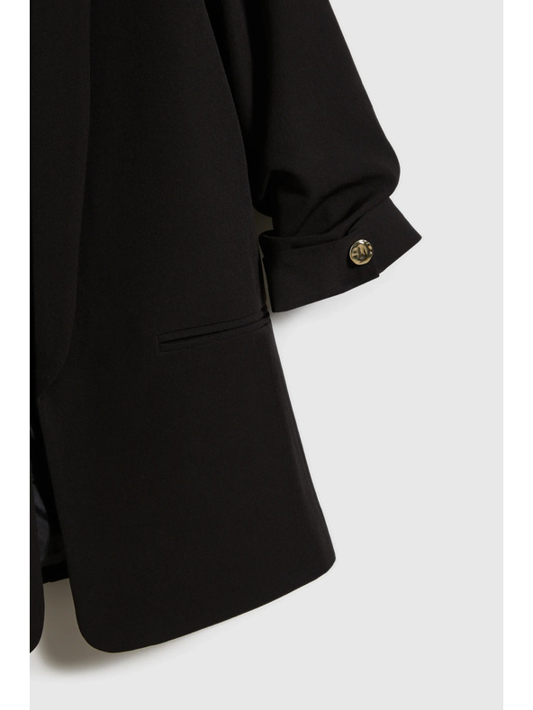 Moodo Sako so zriaseným 3/4 rukávom čierne Moodo