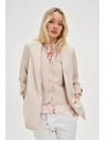 Moodo Béžové sako so záhybmi na rukávoch 3/4 Moodo