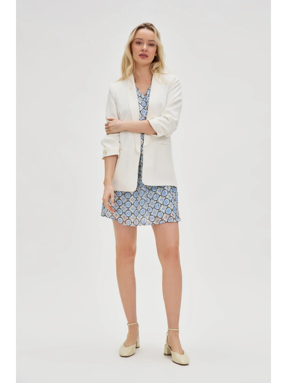 Moodo Sako so zriaseným rukávom biele Moodo