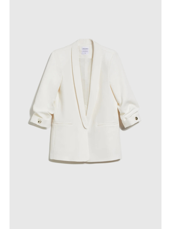 Moodo Sako so zriaseným rukávom biele Moodo