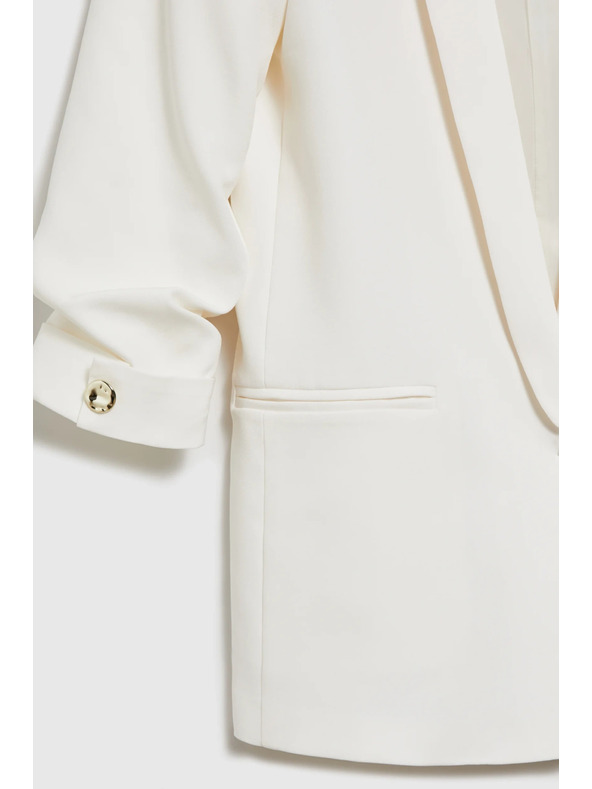 Moodo Sako so zriaseným rukávom biele Moodo