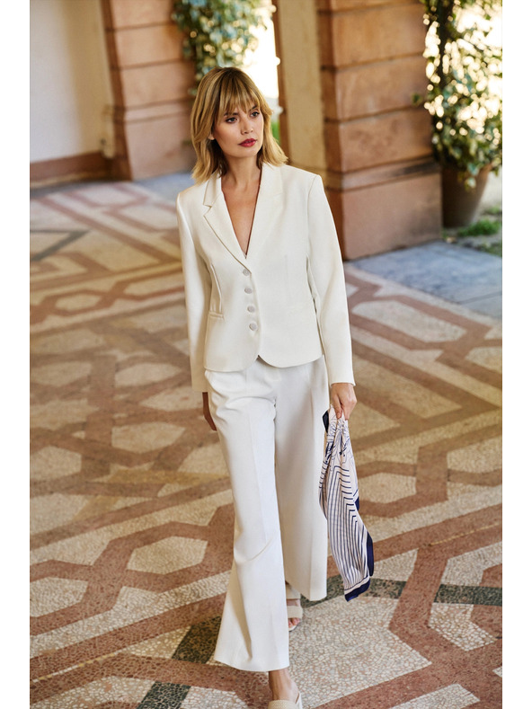 Moodo Krátke sako zapínané na gombíky biele Moodo