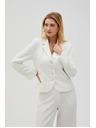 Moodo Krátke sako zapínané na gombíky biele Moodo