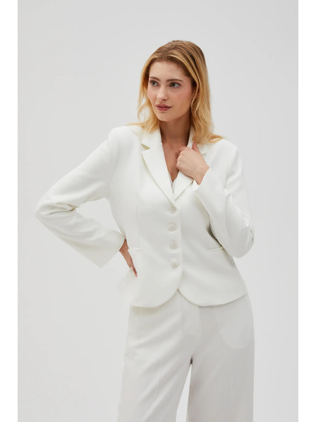 Moodo Krátke sako zapínané na gombíky biele Moodo