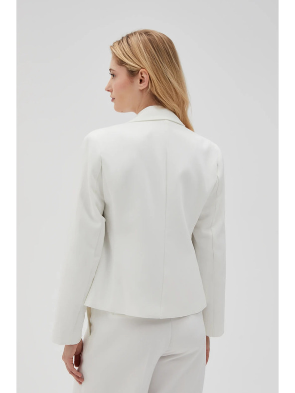 Moodo Krátke sako zapínané na gombíky biele Moodo