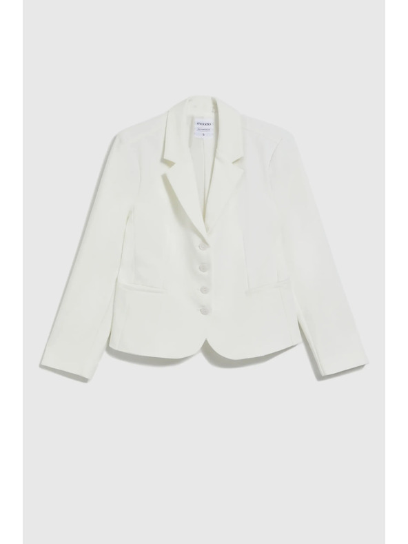 Moodo Krátke sako zapínané na gombíky biele Moodo