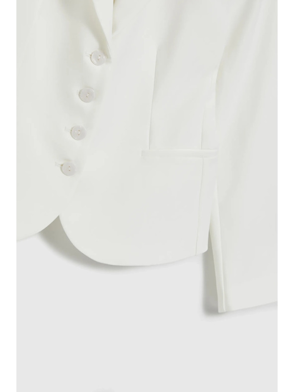 Moodo Krátke sako zapínané na gombíky biele Moodo