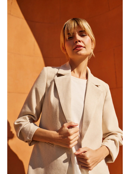 Moodo Sako so zriaseným 3/4 rukávom béžové Moodo