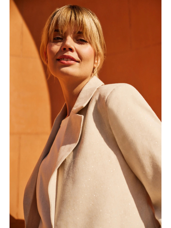 Moodo Sako so zriaseným 3/4 rukávom béžové Moodo