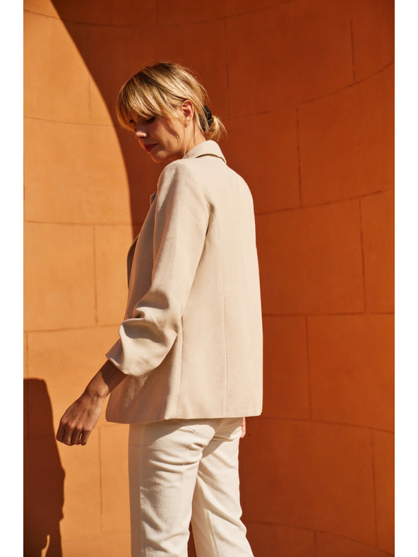 Moodo Sako so zriaseným 3/4 rukávom béžové Moodo