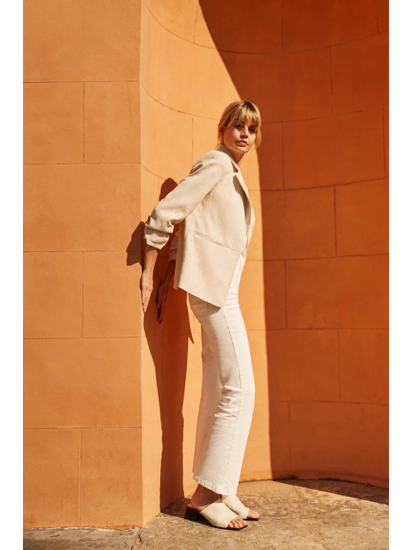 Moodo Sako so zriaseným 3/4 rukávom béžové Moodo