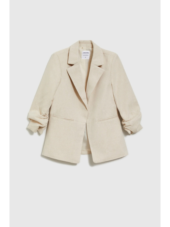 Moodo Sako so zriaseným 3/4 rukávom béžové Moodo