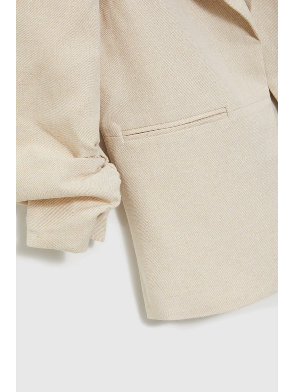 Moodo Sako so zriaseným 3/4 rukávom béžové Moodo